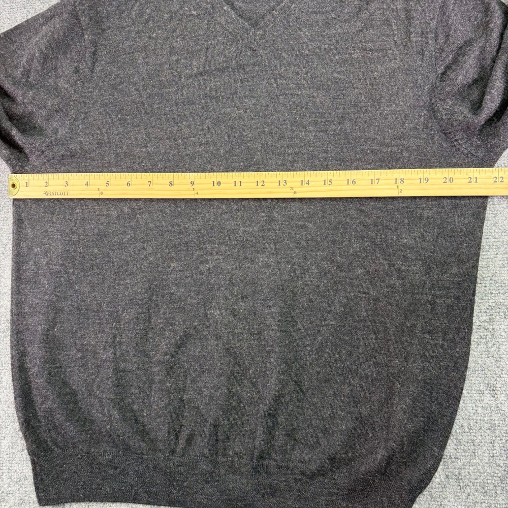 Garret Scott Sweater‎ Mens Extra Large Charcoal Extra Fine Merino Wool V Neck - Picture 5 of 9